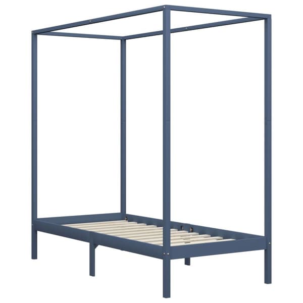Pylvässänky harmaa täysi mänty 100x200 cm - Sängynrunko - Sängynrungot - Home & Living