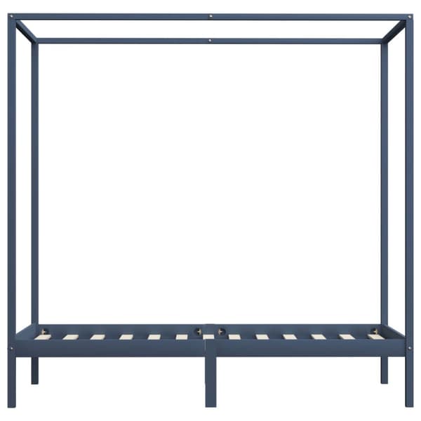 Pylvässänky harmaa täysi mänty 100x200 cm - Sängynrunko - Sängynrungot - Home & Living