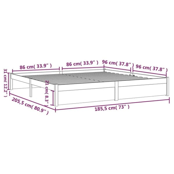 Sengeramme 180x200 cm massivt fyrretræ - Sengeramme - Sengerammer - Home & Living