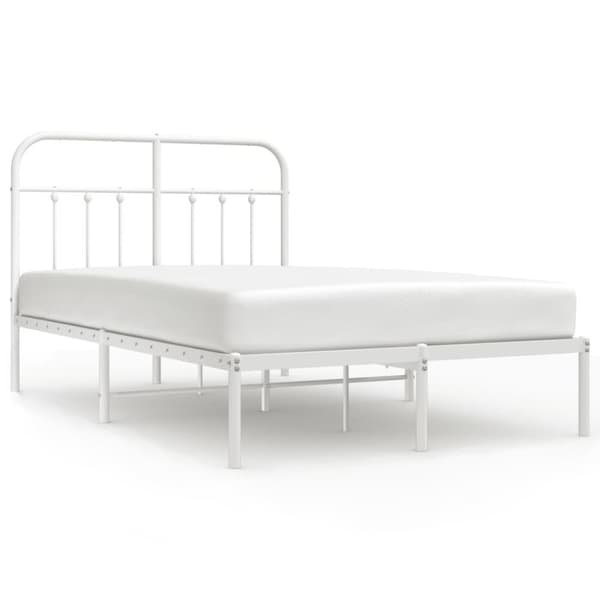 Sengeramme med sengegavl 120x200 cm metal hvid - Sengestel - Sengeramme - Home & Living