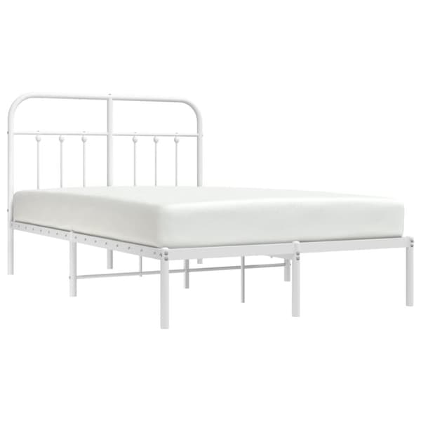 Sengeramme med sengegavl 120x200 cm metal hvid - Sengestel - Sengeramme - Home & Living