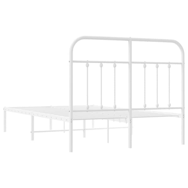Sengeramme med sengegavl 120x200 cm metal hvid - Sengestel - Sengeramme - Home & Living