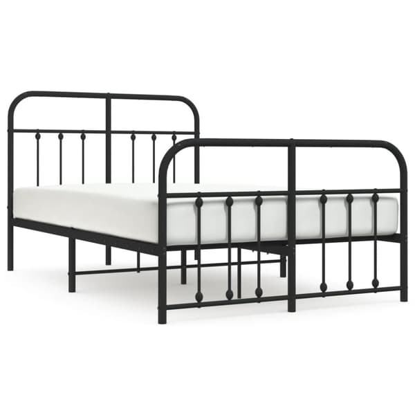 Sengeramme med sengegavl og fodgærde 120x200 cm metal sort - Sengestel - Sengeramme - Home & Living