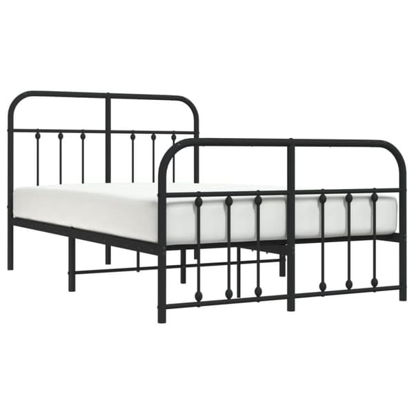 Sengeramme med sengegavl og fodgærde 120x200 cm metal sort - Sengestel - Sengeramme - Home & Living