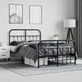 Miniatyrbillede 5 af 11: Sengeramme med sengegavl og fodgærde 120x200 cm metal sort - Sengestel - Sengeramme - Home & Living