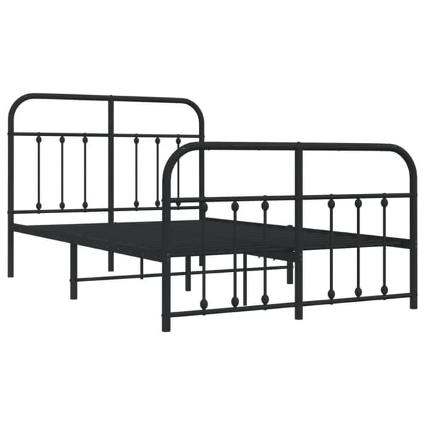 Sengeramme med sengegavl og fodgærde 120x200 cm metal sort - Sengestel - Sengeramme - Home & Living