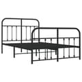 Miniatyrbillede 6 af 11: Sengeramme med sengegavl og fodgærde 120x200 cm metal sort - Sengestel - Sengeramme - Home & Living