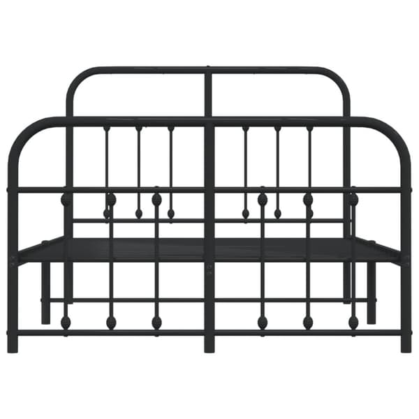 Sengeramme med sengegavl og fodgærde 120x200 cm metal sort - Sengestel - Sengeramme - Home & Living