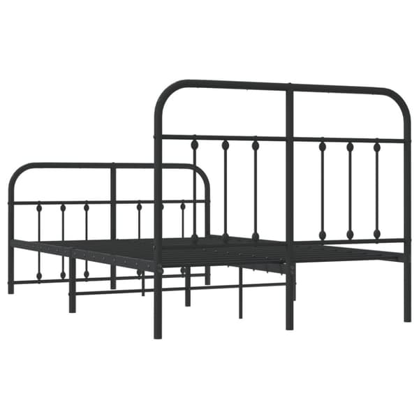 Sengeramme med sengegavl og fodgærde 120x200 cm metal sort - Sengestel - Sengeramme - Home & Living