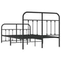 Miniatyrbillede 9 af 11: Sengeramme med sengegavl og fodgærde 120x200 cm metal sort - Sengestel - Sengeramme - Home & Living