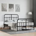 Miniatyrbillede 2 af 11: Sengeramme med sengegavl og fodgærde 120x200 cm metal sort - Sengestel - Sengeramme - Home & Living