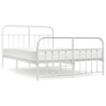 Miniatyrbillede 3 af 11: Sengeramme med sengegavl og fodgærde 140x200 cm metal hvid - Sengestel - Sengeramme - Home & Living