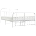 Miniatyrbillede 4 af 11: Sengeramme med sengegavl og fodgærde 140x200 cm metal hvid - Sengestel - Sengeramme - Home & Living