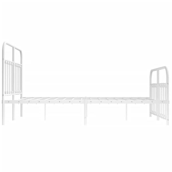 Sengeramme med sengegavl og fodgærde 140x200 cm metal hvid - Sengestel - Sengeramme - Home & Living