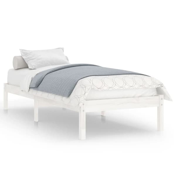 Sengeramme 90x190 cm Single massivt træ hvid - Sengestel - Sengeramme - Home & Living