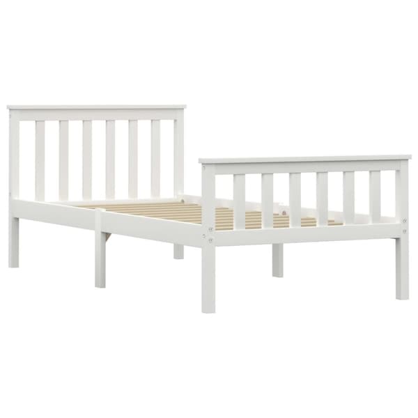 Sengestel 100 x 200 cm massivt fyrretræ hvid - Sengestel - Sengeramme - Home & Living