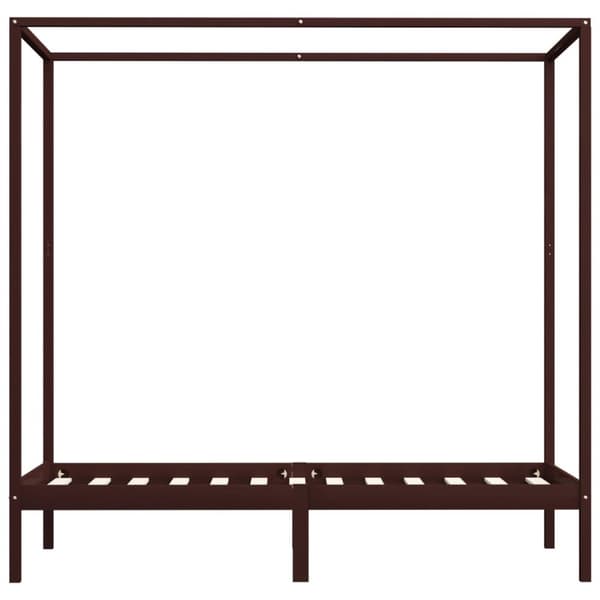 Pylvässänky tummanruskea täysi mänty 100x200 cm - Sängynrunko - Sängynrungot - Home & Living