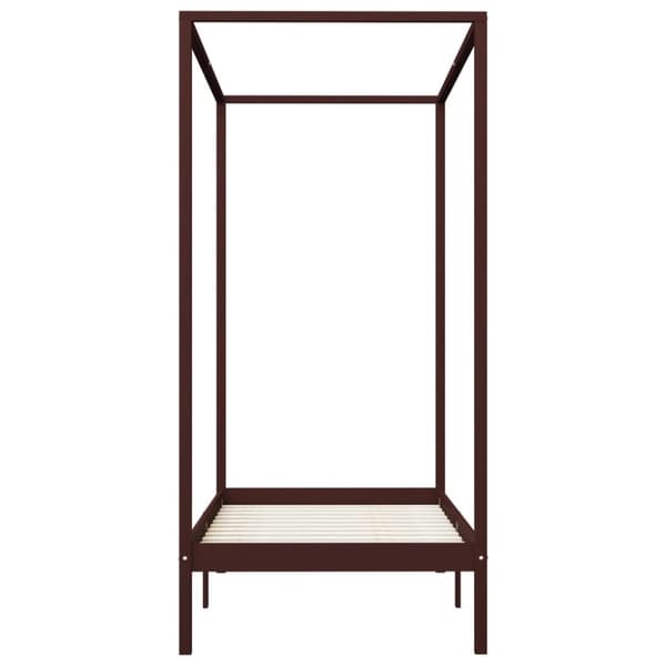 Pylvässänky tummanruskea täysi mänty 100x200 cm - Sängynrunko - Sängynrungot - Home & Living