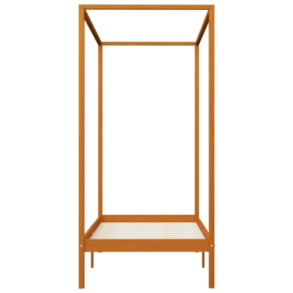 Sengestel til himmelseng 100x200 cm massivt fyrretræ gyldenbrun - Sengestel - Sengeramme - Home & Living