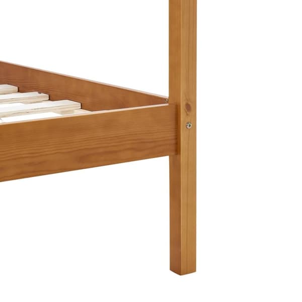 Sengestel til himmelseng 100x200 cm massivt fyrretræ gyldenbrun - Sengestel - Sengeramme - Home & Living