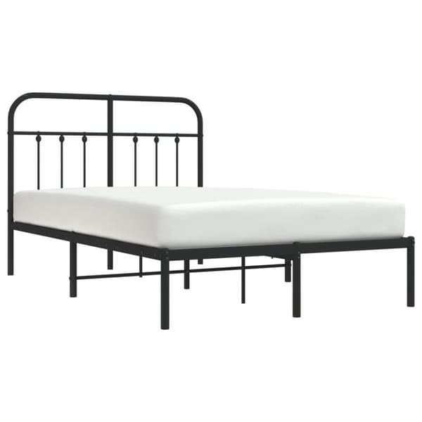 Sengeramme med sengegavl 120x200 cm metal sort - Sengestel - Sengeramme - Home & Living