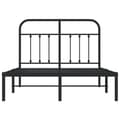 Miniatyrbillede 7 af 11: Sengeramme med sengegavl 120x200 cm metal sort - Sengestel - Sengeramme - Home & Living
