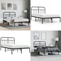 Miniatyrbillede 1 af 11: Sengeramme med sengegavl 120x200 cm metal sort - Sengestel - Sengeramme - Home & Living