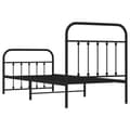 Miniatyrbillede 9 af 10: Sengeramme med sengegavl og fodgærde 90x190 cm metal sort - Sengestel - Sengeramme - Home & Living