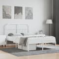 Miniatyrbillede 2 af 11: Sengeramme med sengegavl 120x190 cm metal hvid - Sengestel - Sengeramme - Home & Living