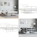 Pikkukuva 1 / 11: Metallinen sängynrunko päädyillä valkoinen 140x190 cm - Sängynrunko -sängynrungot - Varavuode - Home & Living