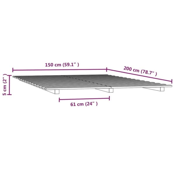 Sengeramme 150x200 cm massivt fyrretræ - Sengeramme - Sengerammer - Home & Living