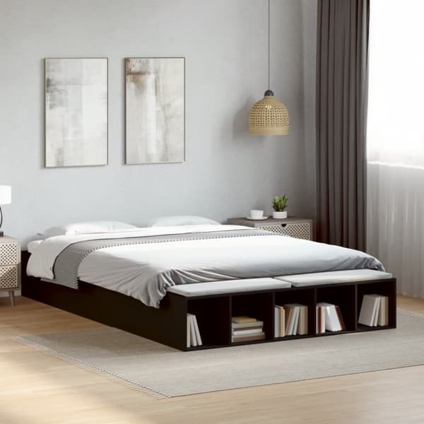 vidaXL Sengeramme svart 140x200 cm konstruert tre