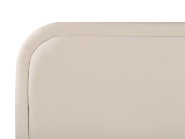 Seng Lys Beige Fløyel 180 x 200 cm Polstret Ramme Nakkestøtte Moderne Stil