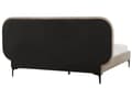 Miniatyrbilde 5 av 10: Seng Beige Fløyel 140 x 200 cm Polstret Ramme Nakkestøtte Moderne Stil