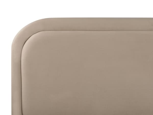 Seng Beige Fløyel 140 x 200 cm Polstret Ramme Nakkestøtte Moderne Stil
