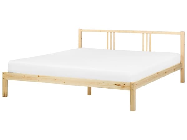 Sengeramme Lys Furu Tre Double Størrelse 180 x 200 cm Spaltegulv Moderne