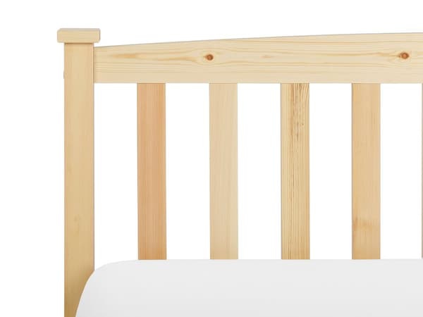 Sengeramme Lyst Tre Furu 180 x 200 cm Lamellbunn Sengegavl Klassisk Design Dobbeltseng Soverom
