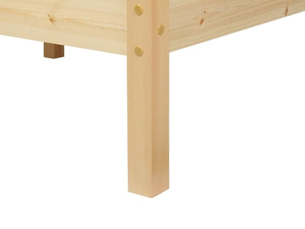 Sengeramme Lyst Tre Furu 180 x 200 cm Lamellbunn Sengegavl Klassisk Design Dobbeltseng Soverom