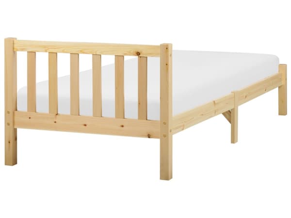 Enkeltseng Lyst Tre Furu 90 x 200 cm Lamellramme Elegant Tradisjonell Stil