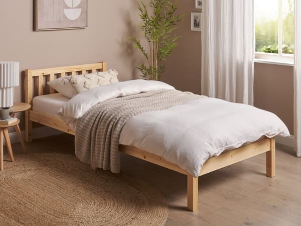 Enkeltseng Lyst Tre Furu 90 x 200 cm Lamellramme Elegant Tradisjonell Stil