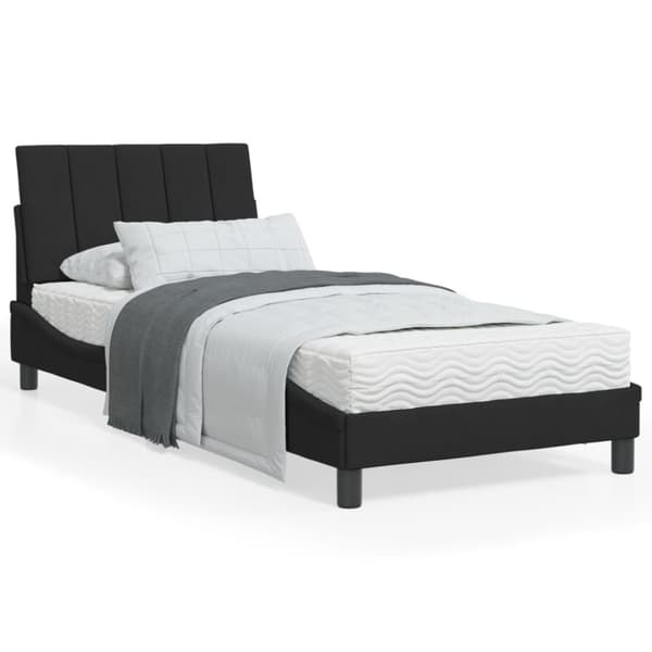 vidaXL seng med madras 90x200 cm velour sort