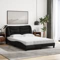 Miniatyrbillede 2 af 11: vidaXL Seng med madras 140x190 cm stof sort