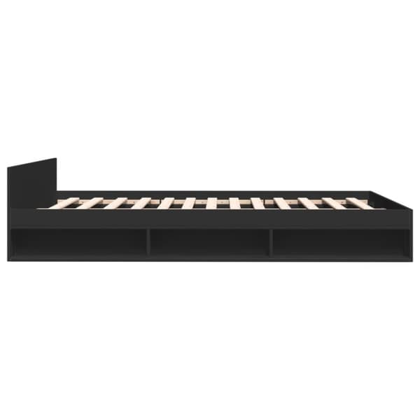 vidaXL Sengeramme med skuffer svart 120x190 cm konstruert tre