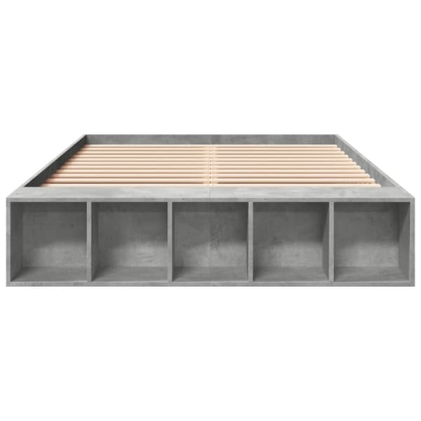vidaXL Sengeramme betonggrå 120x190 cm konstruert tre