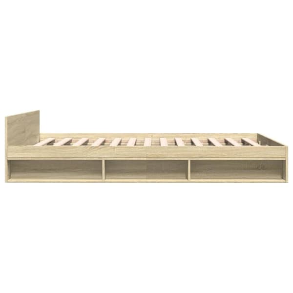 vidaXL sengeramme med skuffer 135x190 cm konstrueret træ sonoma-eg