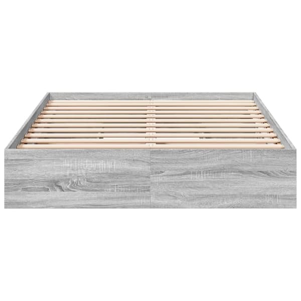 vidaXL Sengeramme med skuffer grå sonoma 135x190 cm konstruert tre