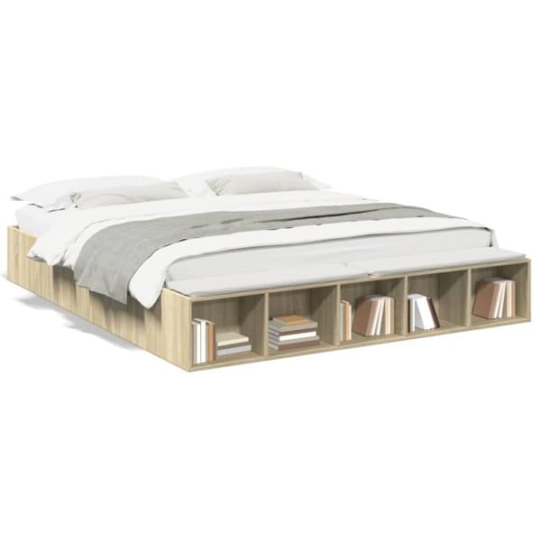 vidaXL Sengeramme sonoma eik 180x200 cm konstruert tre