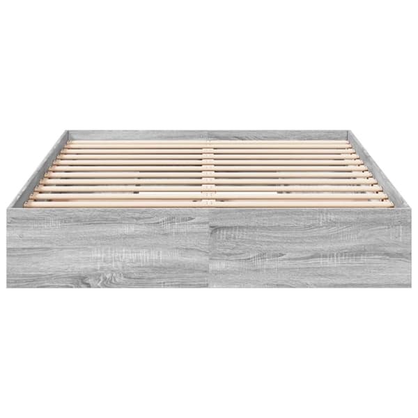 vidaXL Sengeramme med skuffer grå sonoma 160x200 cm konstruert tre