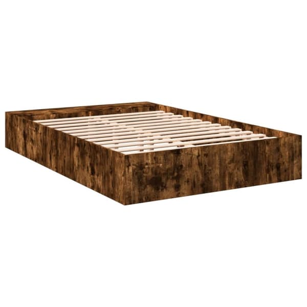 vidaXL Sengeramme røkt eik 120x190 cm konstruert tre