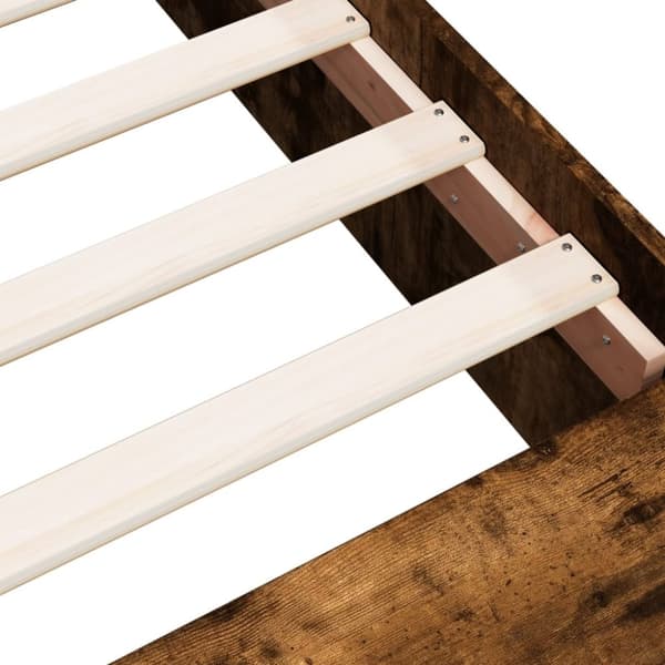 vidaXL Sengeramme røkt eik 120x190 cm konstruert tre
